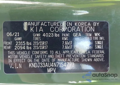 2022 Kia Soul Ex from USA, damaged, VIN KNDJ33AU4N7154773